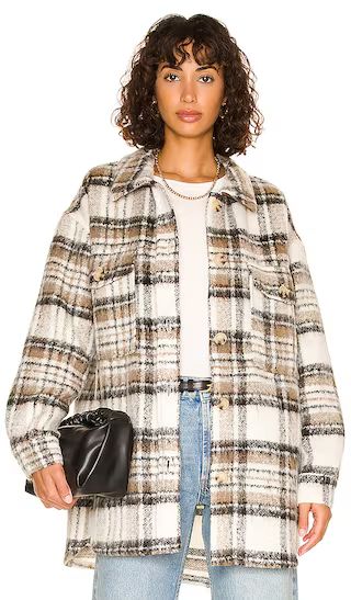 Midi Shacket in Truffle Plaid | Revolve Clothing (Global)