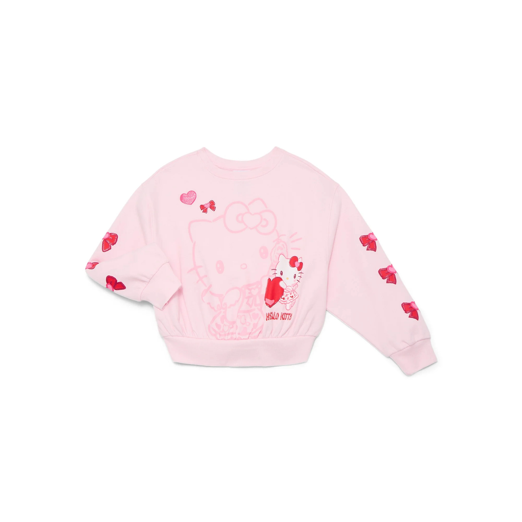 Hello Kitty Girls Valentine's Day Graphic Fleece Crew Pullover, Sizes 4-16 | Walmart (US)