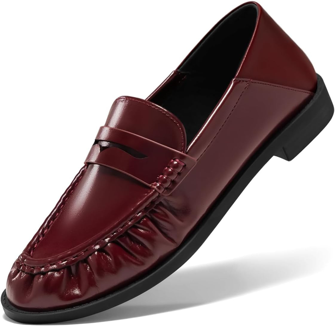 Coutgo Penny Loafers for Women Comfortable Slip on Shoes Collapsible Heel Closed Toe Dressy Casual Work Flats | Amazon (US)