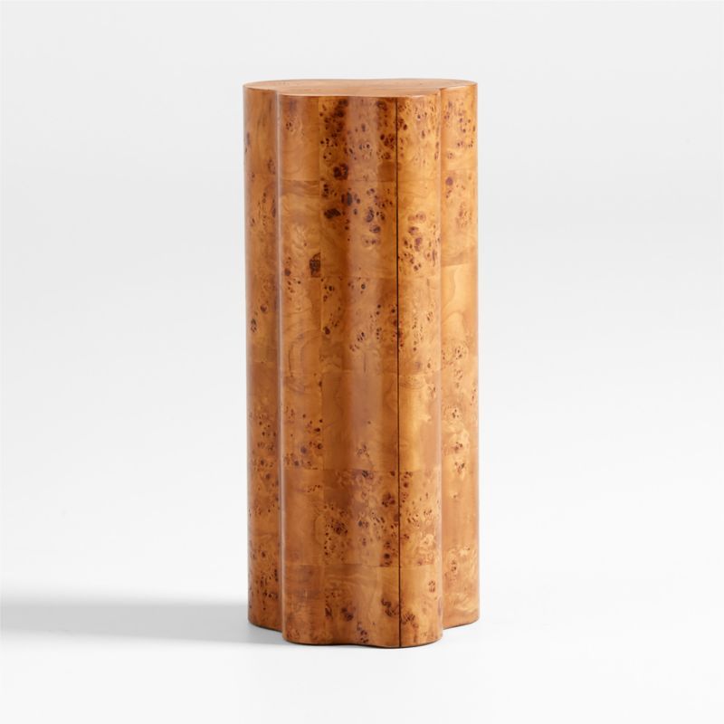 Fleur Tall Burl Wood Drink Table + Reviews | Crate & Barrel | Crate & Barrel