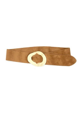 Blakely Tan Faux Suede Belt Tan | The Willow Tree