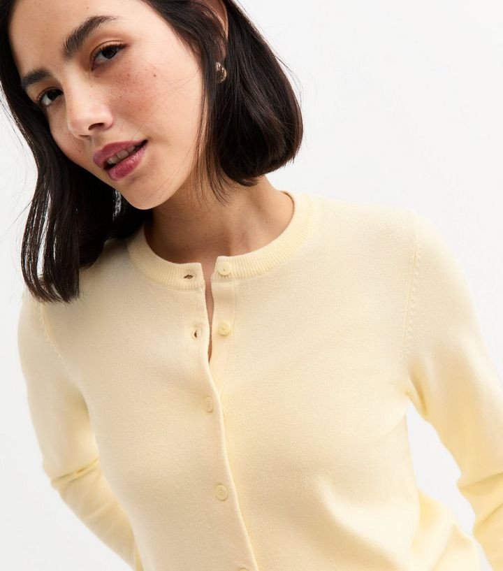 Light Yellow Crew Neck Button Up Cardigan
						
						Add to Saved Items
						Remove from Saved... | New Look (UK)