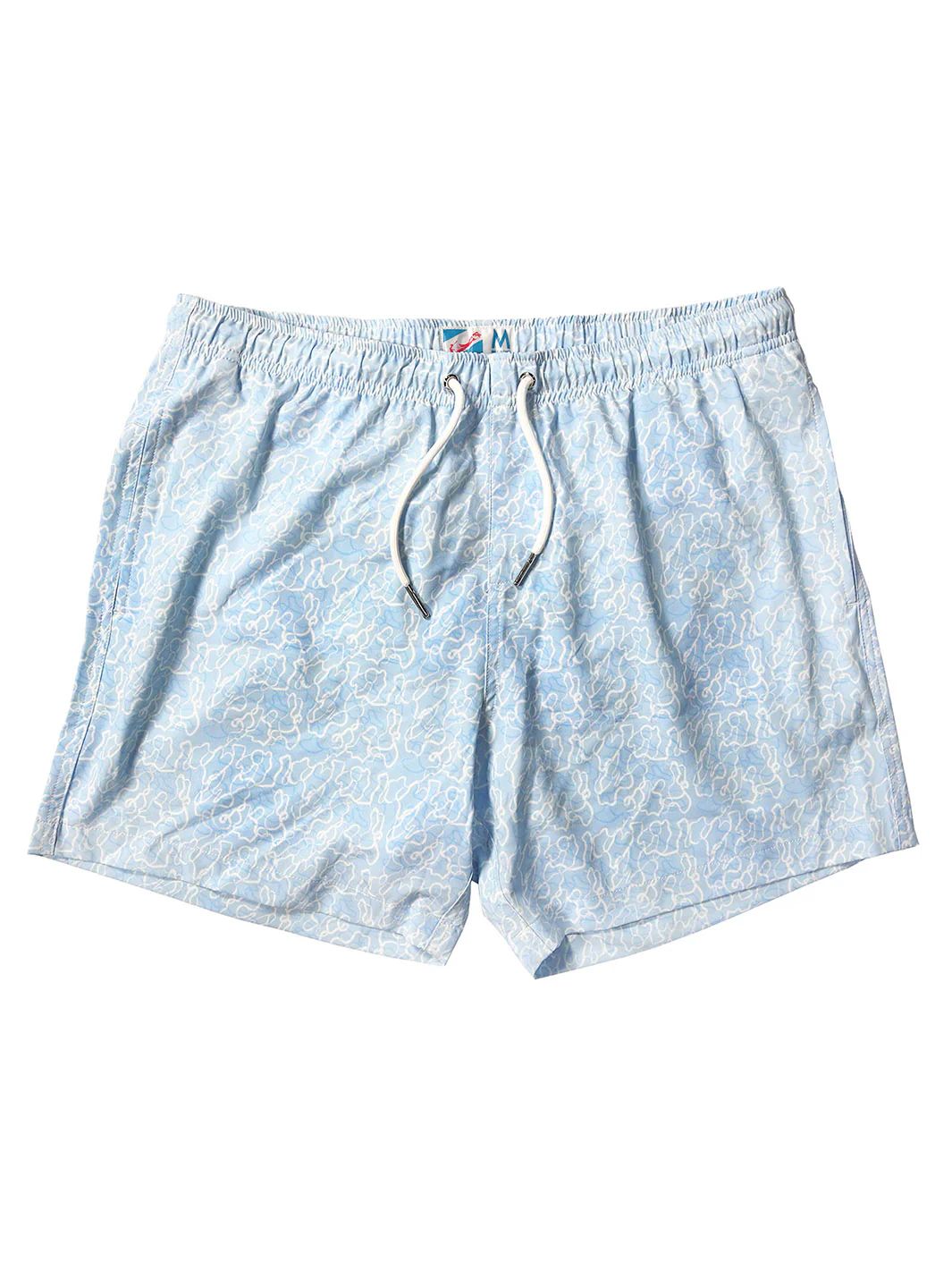 Bermies Men's Ocean Motion Cropped Swim Trunks in Blue Large Lord & Taylor | Lord & Taylor