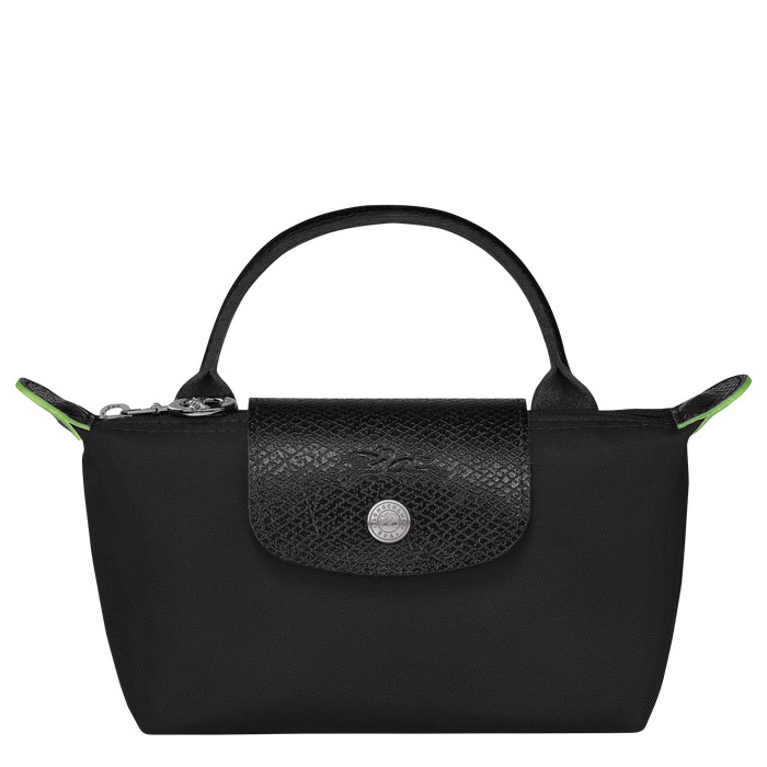 Pouch with handle Le Pliage Green Black (34175919001) | Longchamp CA | Longchamp