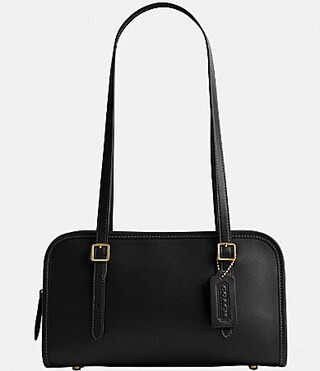 COACH Swing Zip Leather Satchel Bag - Black | Dillard's
