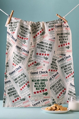 Tomeerkat by Hazal Özkara Christmas Check Embroidered Dish Towel | Anthropologie (US)