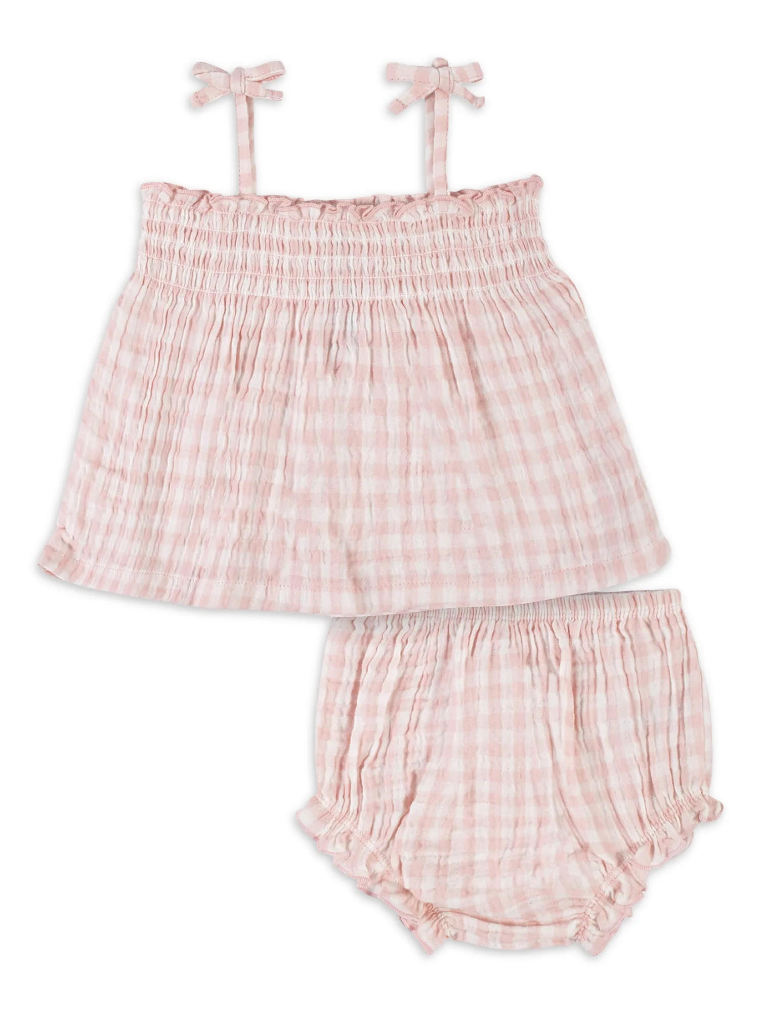 Modern Moments By Gerber Baby Girl Gauze Tank Top & Short, 2-Piece Outfit Set, (0/3 Months - 24 M... | Walmart (US)