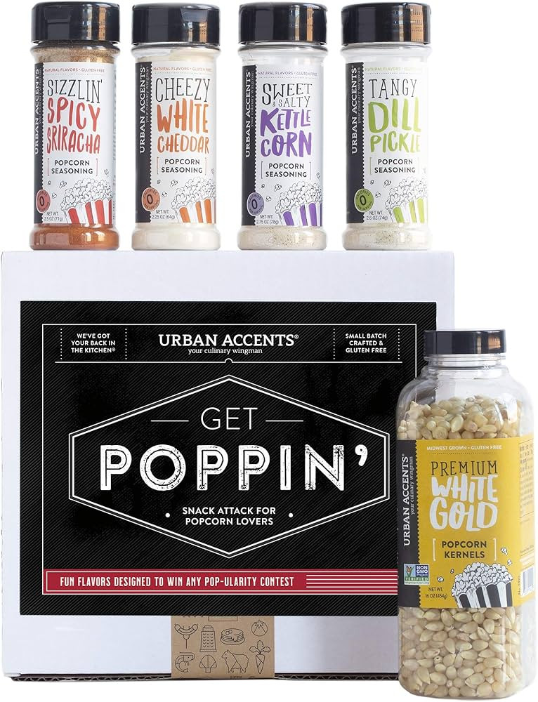 Urban Accents GET POPPIN', Gourmet Popcorn Seasoning Gift Set (Set of 5) - Delicious Non-GMO Popc... | Amazon (US)
