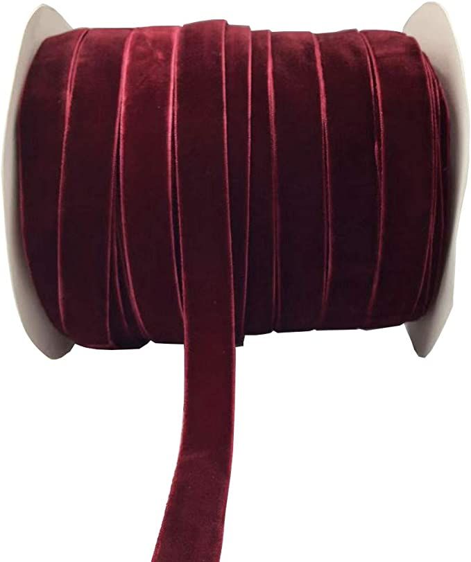 10 Yards Velvet Ribbon Spool Available in Many Colors (Wine, 5/8") | Amazon (US)