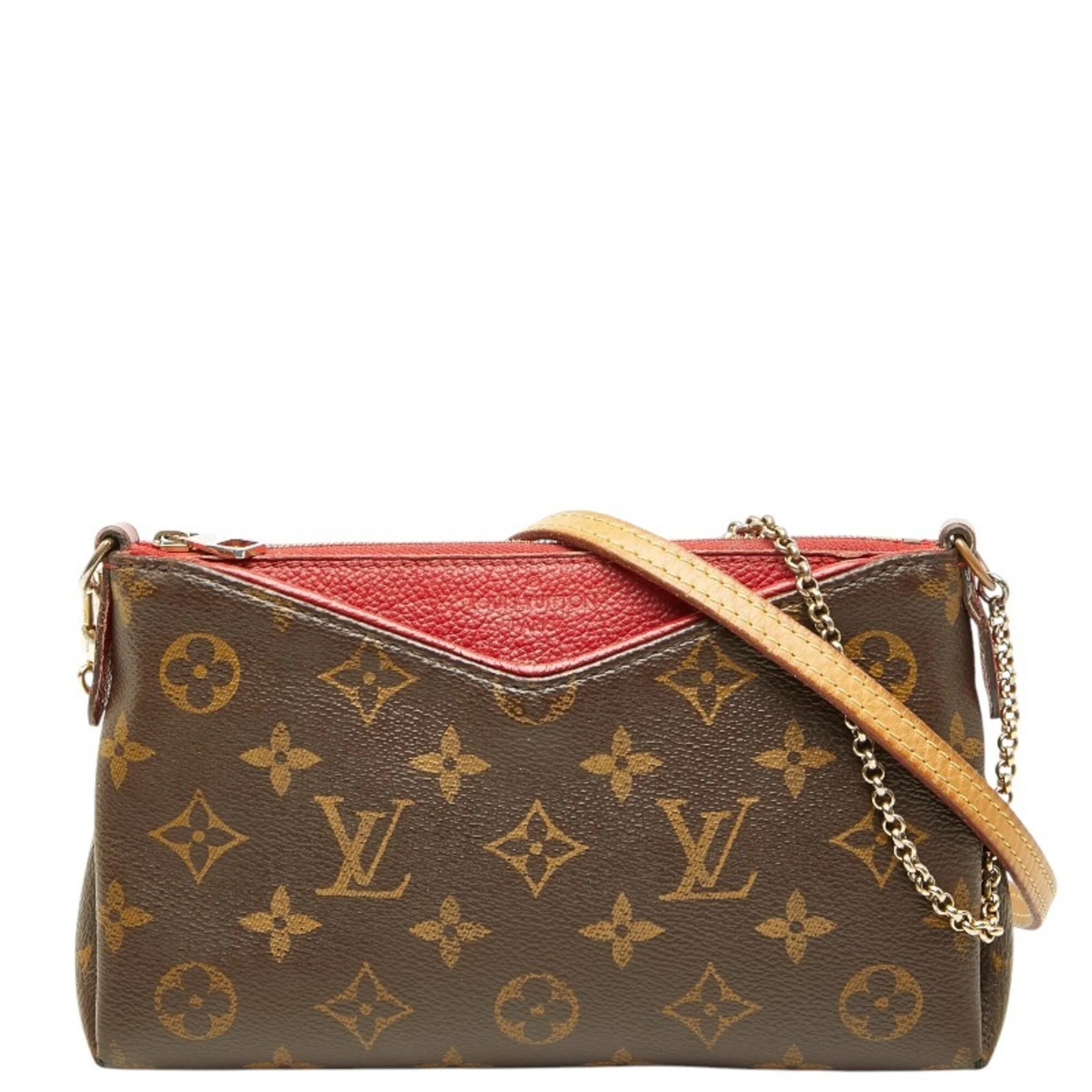 Pre-Owned Louis Vuitton Monogram Pallas Clutch Chain Handbag Shoulder Bag 2WAY M41638 Brown... | Walmart (US)