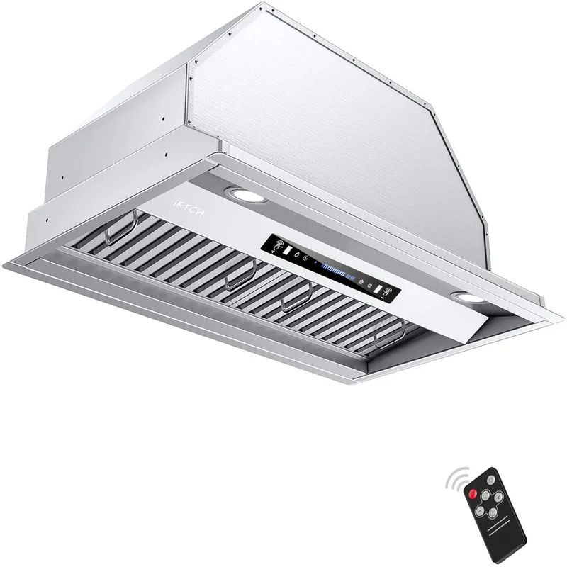 IKTCH 36 Inches 900 Cubic Feet Per Minute CFM Ducted Insert Range Hood in Stainless Steel with Ba... | Wayfair North America
