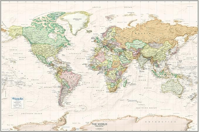 Executive Antique Ocean World Political Wall Map | 36x24 Large World Map | Detailed 2021 Wall Map... | Amazon (US)