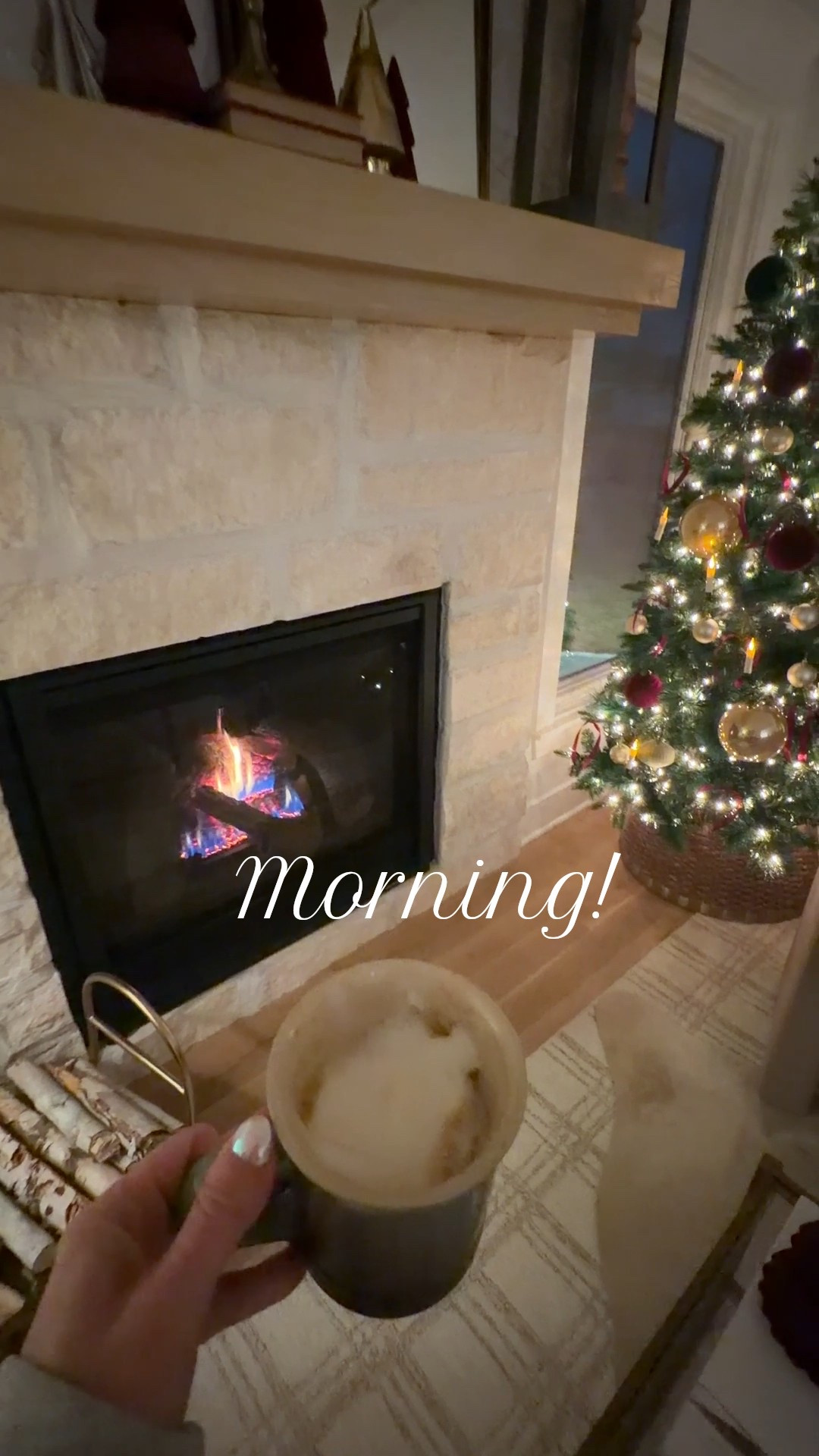 Morning! Coffee, fireplace going, and Christmas tree shining bright! Love these flameless candles with clips for the tree ❤️🎄

#LTKdayinmylife #LTKHome #LTKHoliday