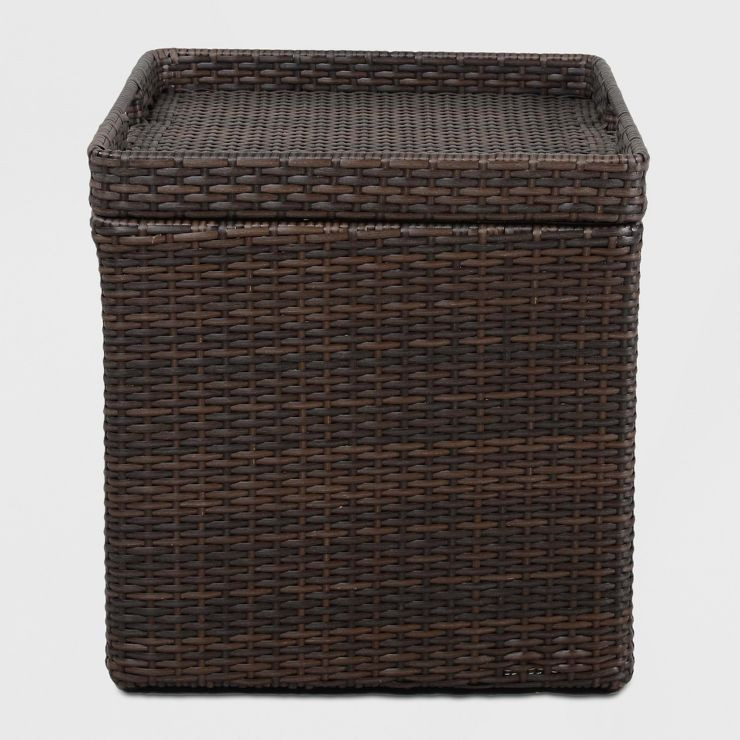 Wicker Storage Patio Accent Table - Brown - Room Essentials™ | Target