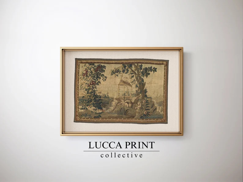 Vintage European Tapestry Print, Antique Light Academia, Minimalist Gallery Wall Art, PRINTABLE D... | Etsy (US)