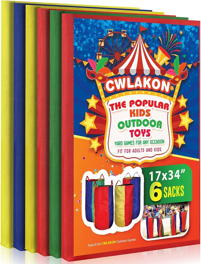 CWLAKON 6 Pack Potato Sack Race Bags for Kids Adults Family Outdoor Field Day Birthday Party Yard... | Amazon (US)