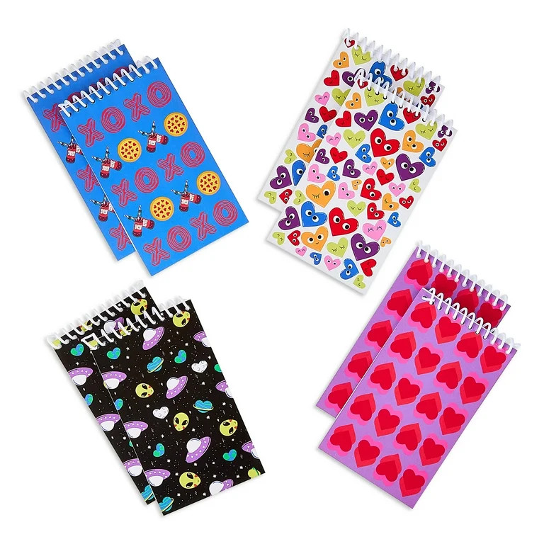 Heart Spiral Notebook Party Favors, Pink and Purple, 8 Count, Valentine's Day by Way To Celebrate | Walmart (US)