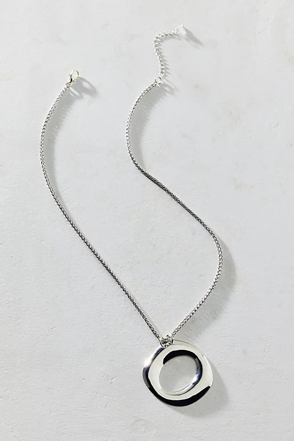 These Days Molten Metal Pendant Necklace in Silver, Women's at Urban Outfitters | Urban Outfitters (US and RoW)
