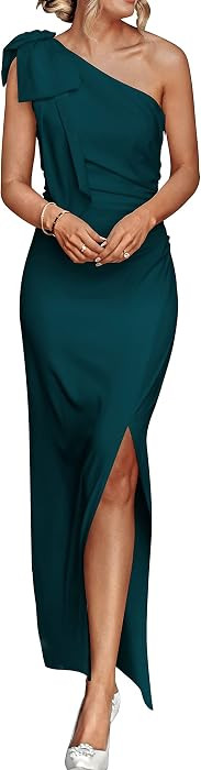PRETTYGARDEN Women's One Shoulder Cocktail Maxi Dresses | Amazon (US)