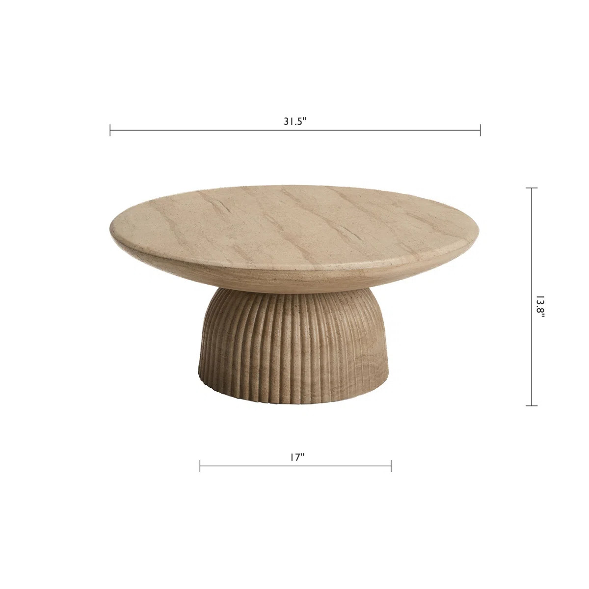 Tithi Single Round Coffee Table with Stone Effect for Indoor Outdoor Use and Contemporary Style | Wayfair North America