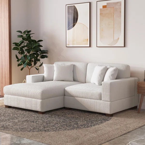 Milbrey 2 - Piece Corduroy Sectional | Wayfair North America