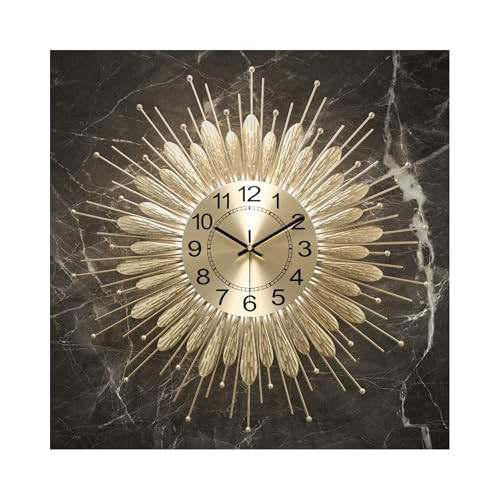 Gold Wall Clock 23 Inch Sunburst，Mid Century Decorative Wall Clocks Battery Operated Sunburst Large Modern Handmade Home Art Decor for Living Room， Corridor, Staircase, Kitchen & Thoughtful Gift | Amazon (US)
