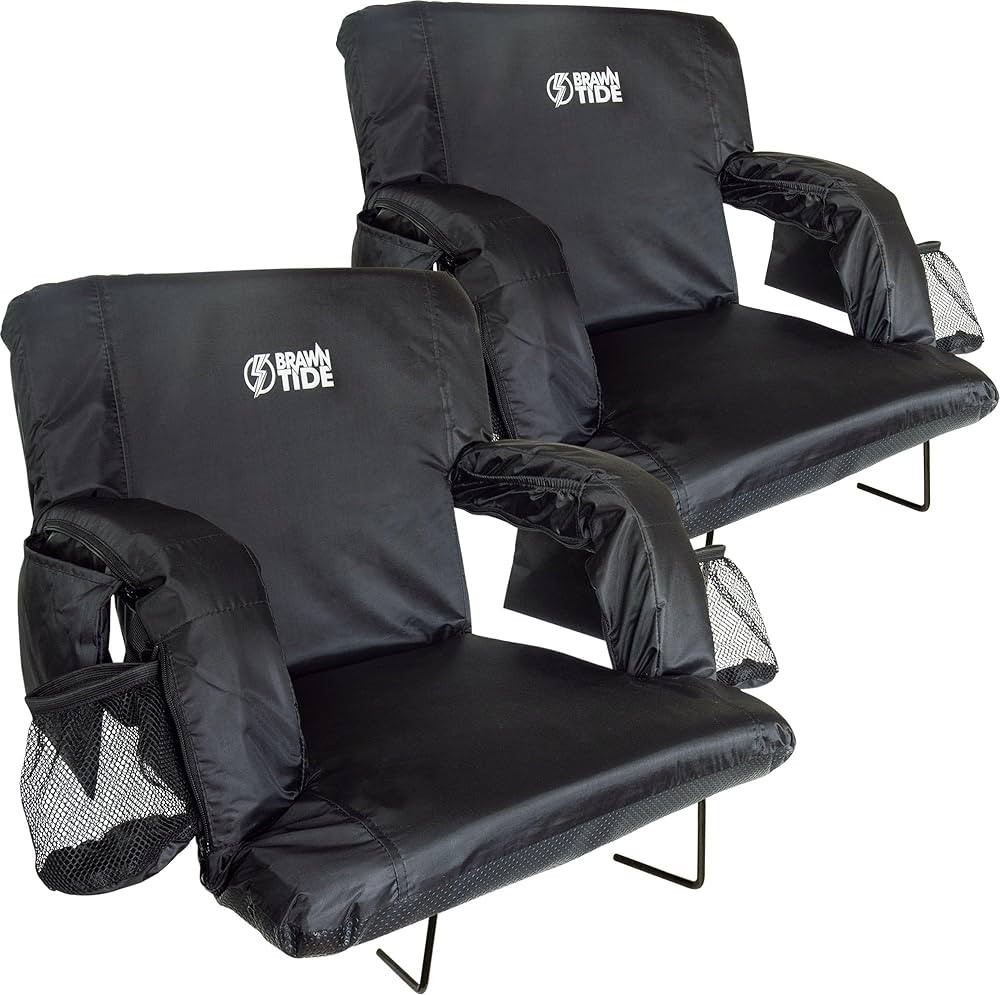BRAWNTIDE Stadium Seat with Back Support - Comfy Cushion, Thick Padding, 2 Steel Bleacher Hooks, ... | Amazon (US)