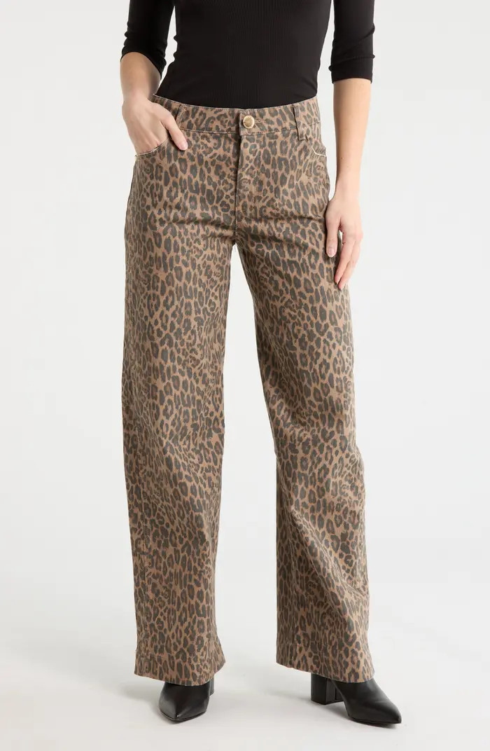 Leopard Print Wide Leg Jeans | Nordstrom Rack