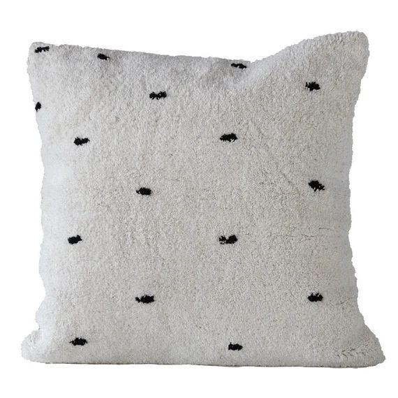 White Tufted Pillow|Polka Dot Pillow|Farmhouse Throw Pillow/Cream Texture Boho Modern Decor Livin... | Etsy (US)