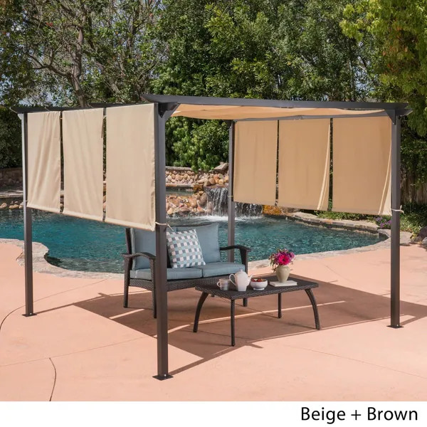 Lawrence Outdoor Steel 9.5 foot Gazebo by Christopher Knight Home | Bed Bath & Beyond