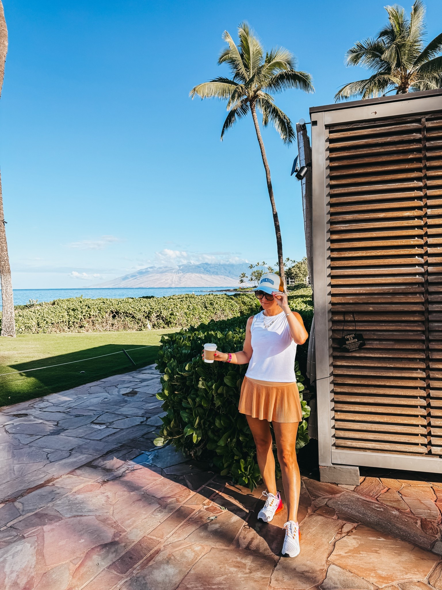 Athleisure / activewear look / morning walk in maui! 🧡🌴🌊

Muscle tank - size small (40% off today!)
Pleated skirt - size 4 

#LTKSaleAlert #LTKFindsUnder50 #LTKActive