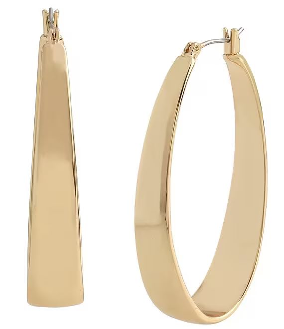 Thick Oval Hoop Earrings | Dillards