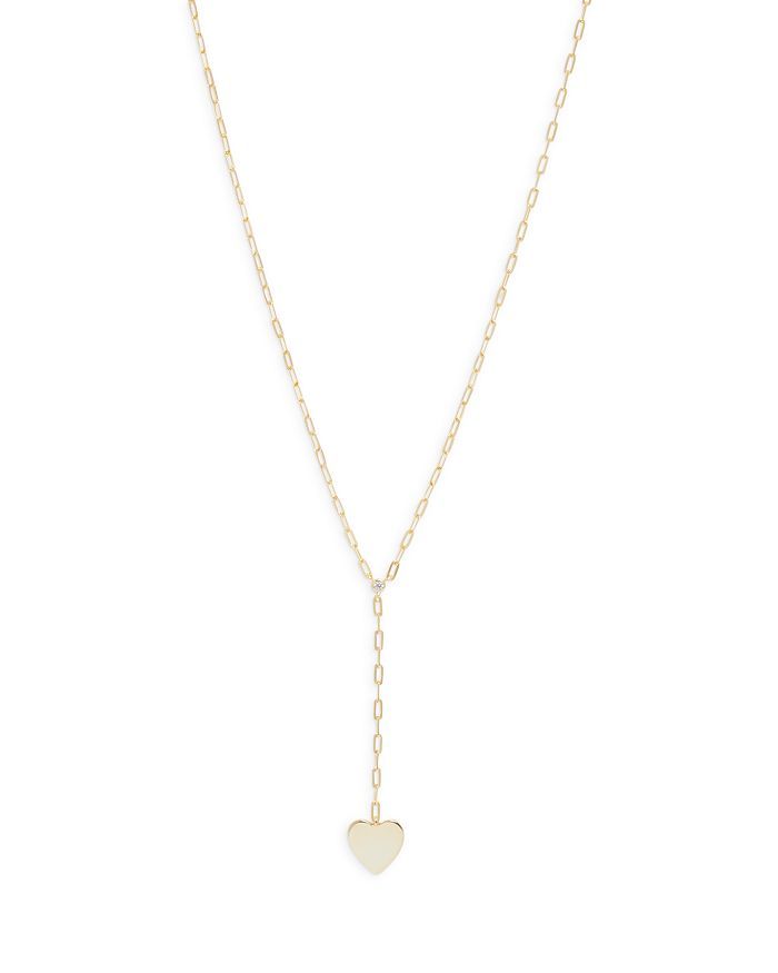 Argento Vivo Pav&eacute; & Heart Lariat Necklace in 14K Gold Plated Sterling Silver, 16"-18" Jewe... | Bloomingdale's (US)