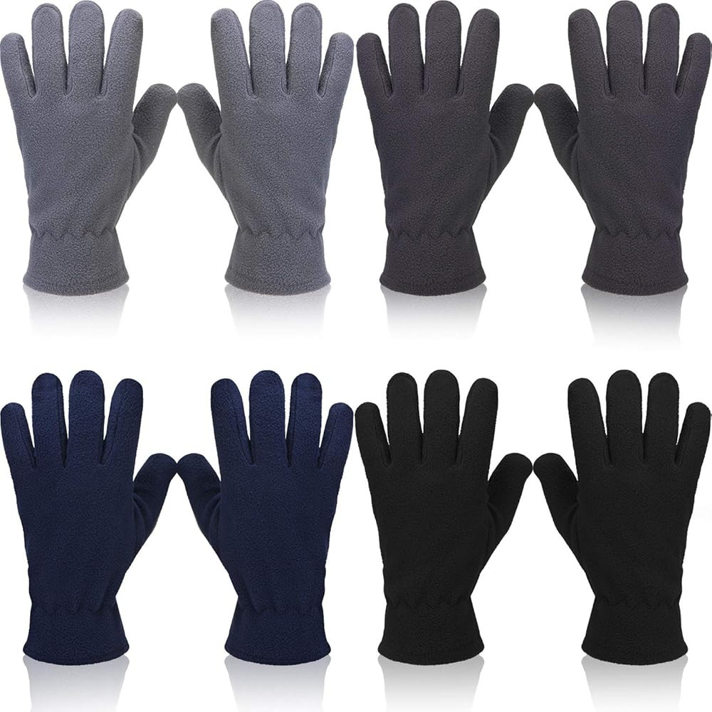SATINIOR 4 Pairs Winter Gloves for Men Women Cold Weather Fleece Gloves Winter Gifts Soft Warm Mi... | Amazon (US)