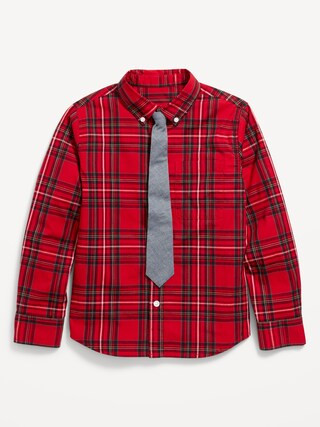 Printed Long-Sleeve Pocket Shirt and Tie Set for Boys | Old Navy (US)