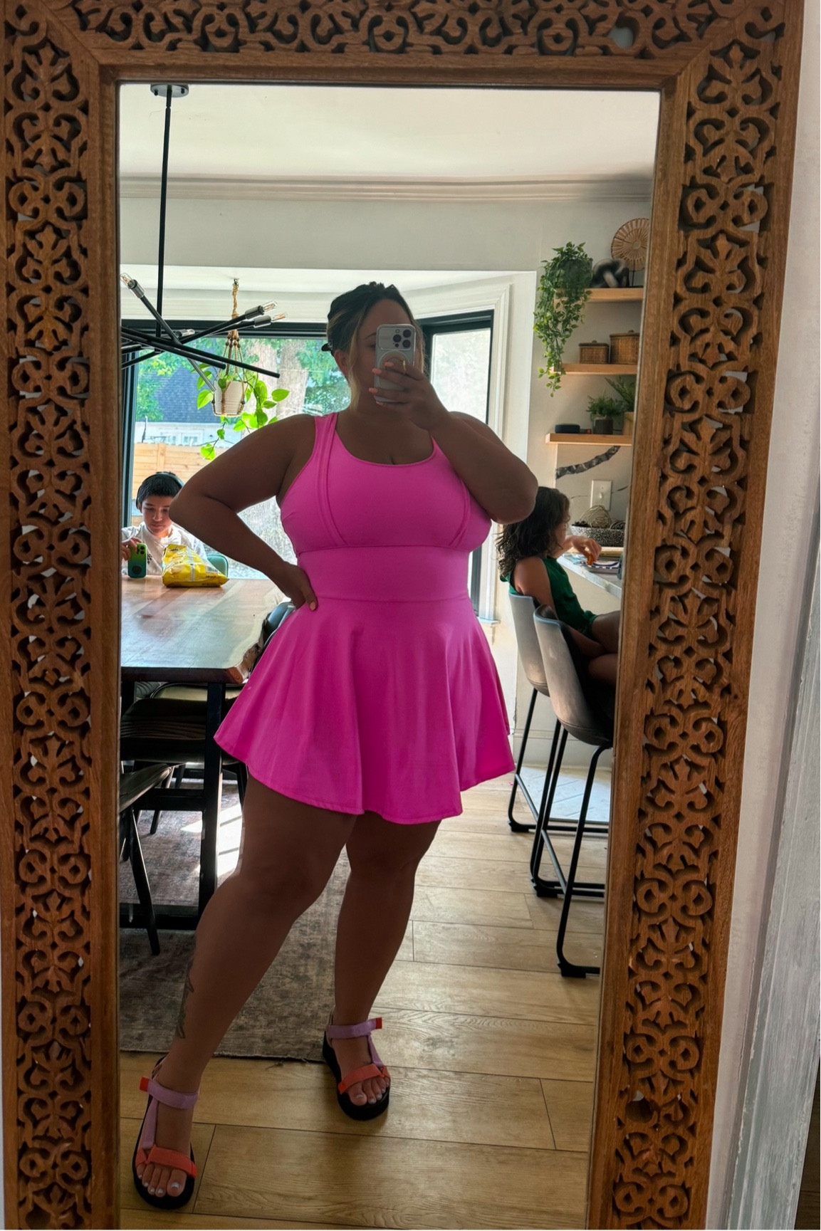 Curve friendly tennis dress! Longer in the back to cover more junk in the trunk, and enough compression to go bra free! 

I’m in a size XL

5’2” / 14-16

#athleisure #summerstyle #casualoutfits #easyoutfits #size14 #size16 #fullbust

#LTKMidsize #LTKPlusSize #LTKFindsUnder50