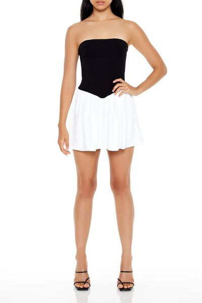 Strapless Two-Tone Mini Dress | Forever 21