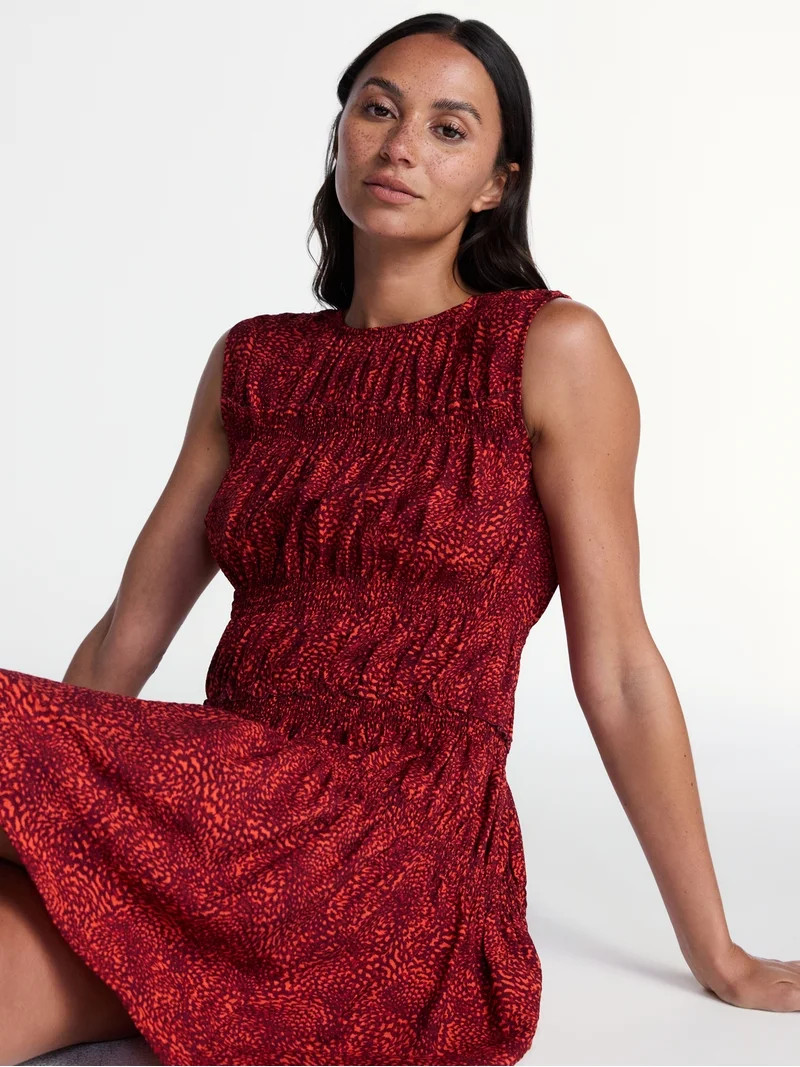 Time and Tru Women's Smocked Sleeveless Mini Dress, Sizes XS-XXXL | Walmart (US)