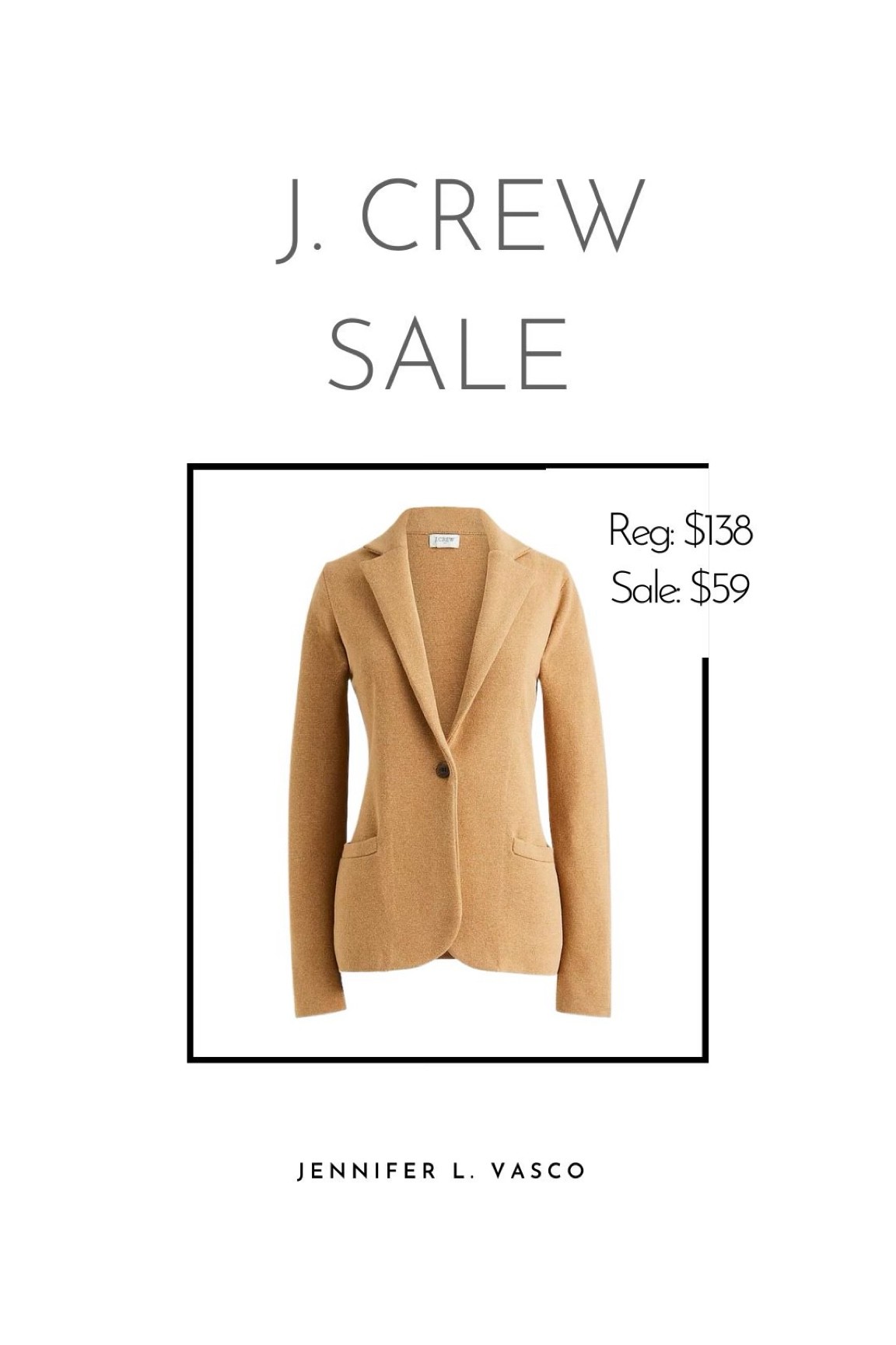 Neutral sweater blazer from J. Crew on sale! Use code CYBERNOW to take an extra 15% off!

#LTKunder100 #LTKsalealert #LTKworkwear