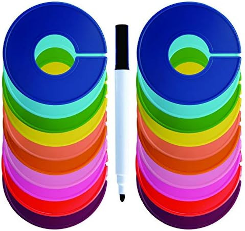 20 Pack Closet Dividers Clothing Rack Size Dividers Wardrobe Round Hangers Dividers with 1 Piece ... | Amazon (US)