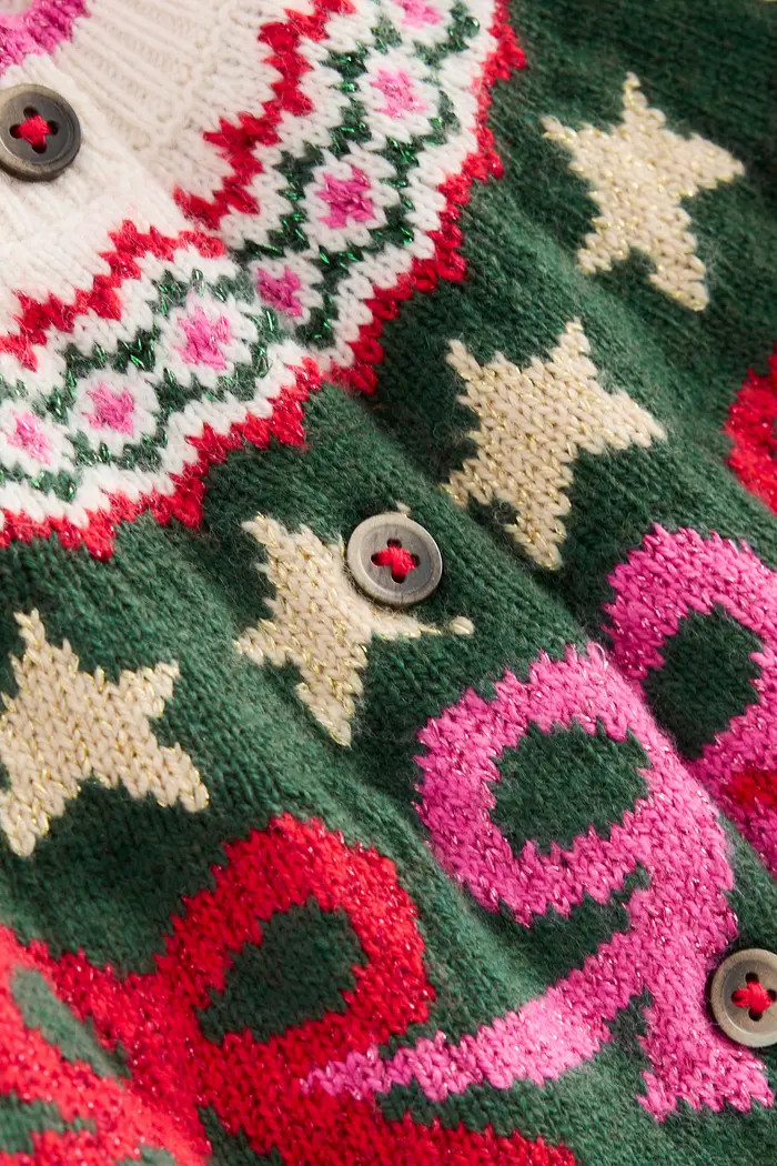 Mini Boden Kids' Edie Fair Isle Bow Cardigan | Nordstrom | Nordstrom