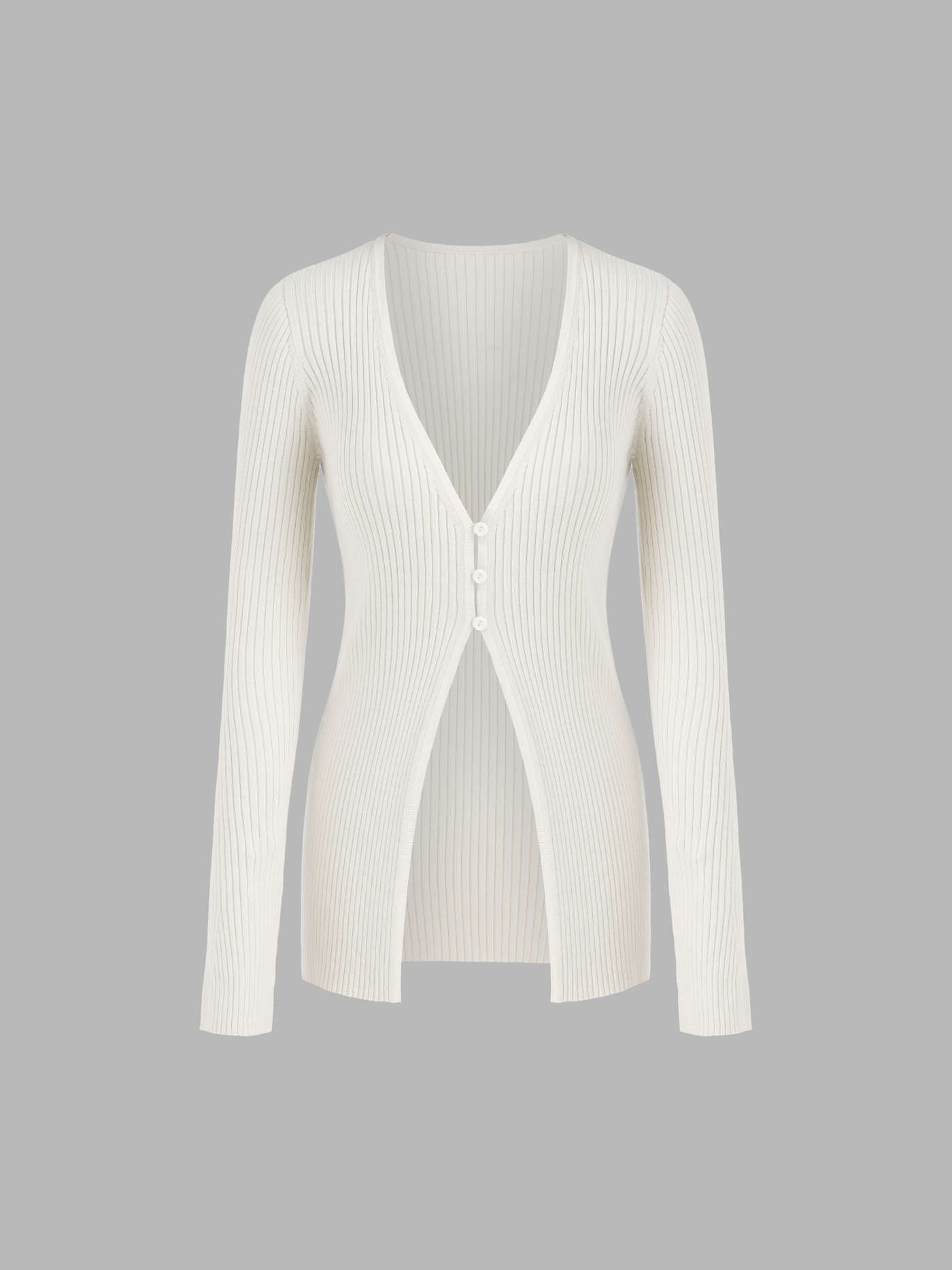 Wool-blend V-neck Button Knitted Cardigan | Cider
