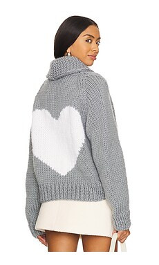 GOGO Sweaters Short Heart Cardi in Stone & Snow from Revolve.com | Revolve Clothing (Global)