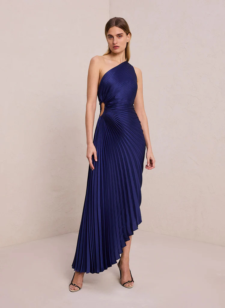 Delfina Satin Pleated Dress | A.L.C