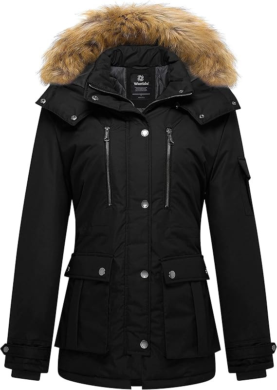 Wantdo Women's Quilted Winter Coat Warm Puffer Jacket Thicken Parka with Removable Hood | Amazon (US)