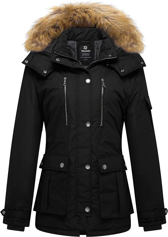 Wantdo Women's Quilted Winter Coat Warm Puffer Jacket Thicken Parka with Removable Hood | Amazon (US)