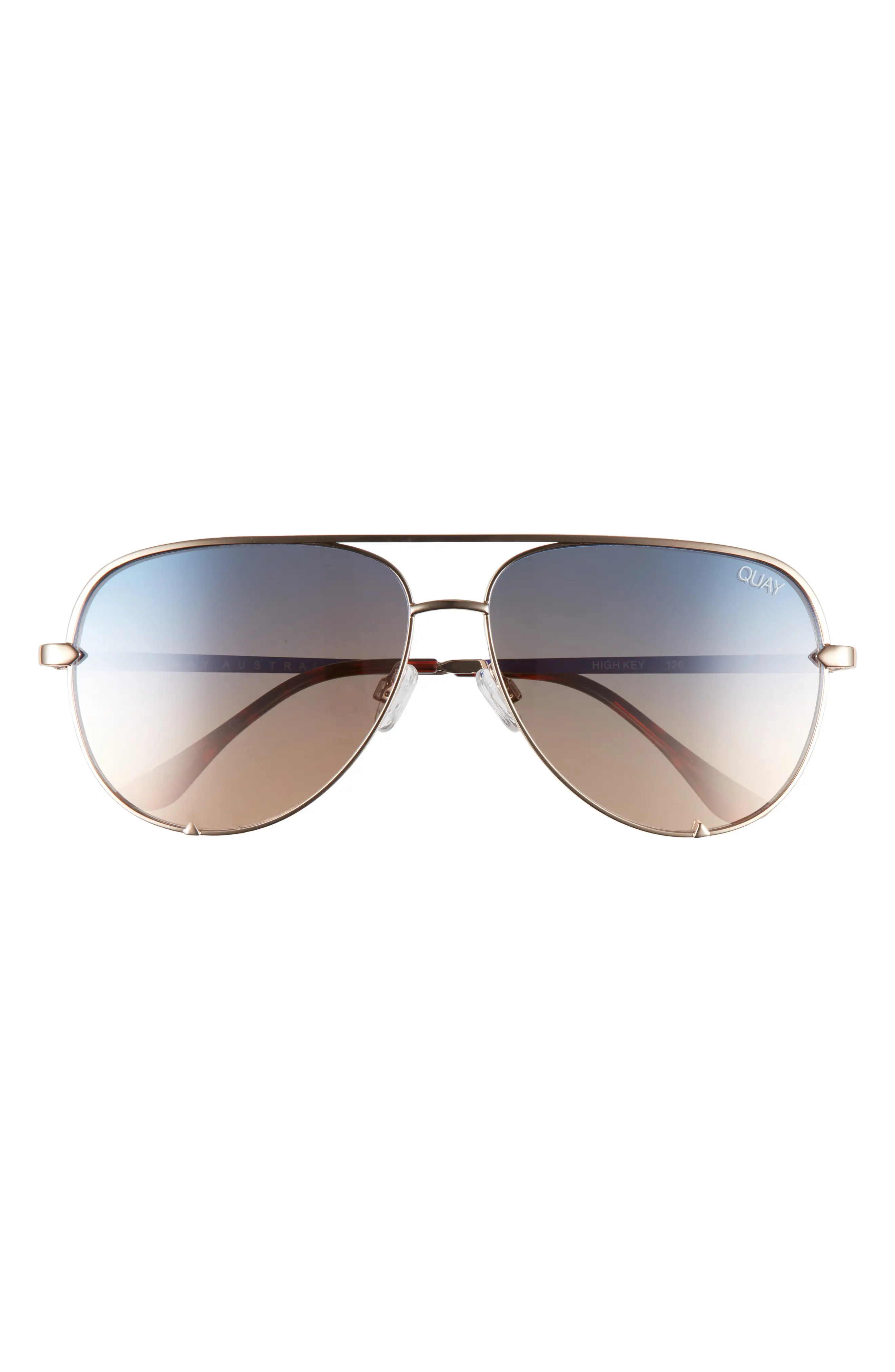 Women's Quay Australia High Key 56mm Aviator Sunglasses - Gold/ Navy Peach Gradient | Nordstrom