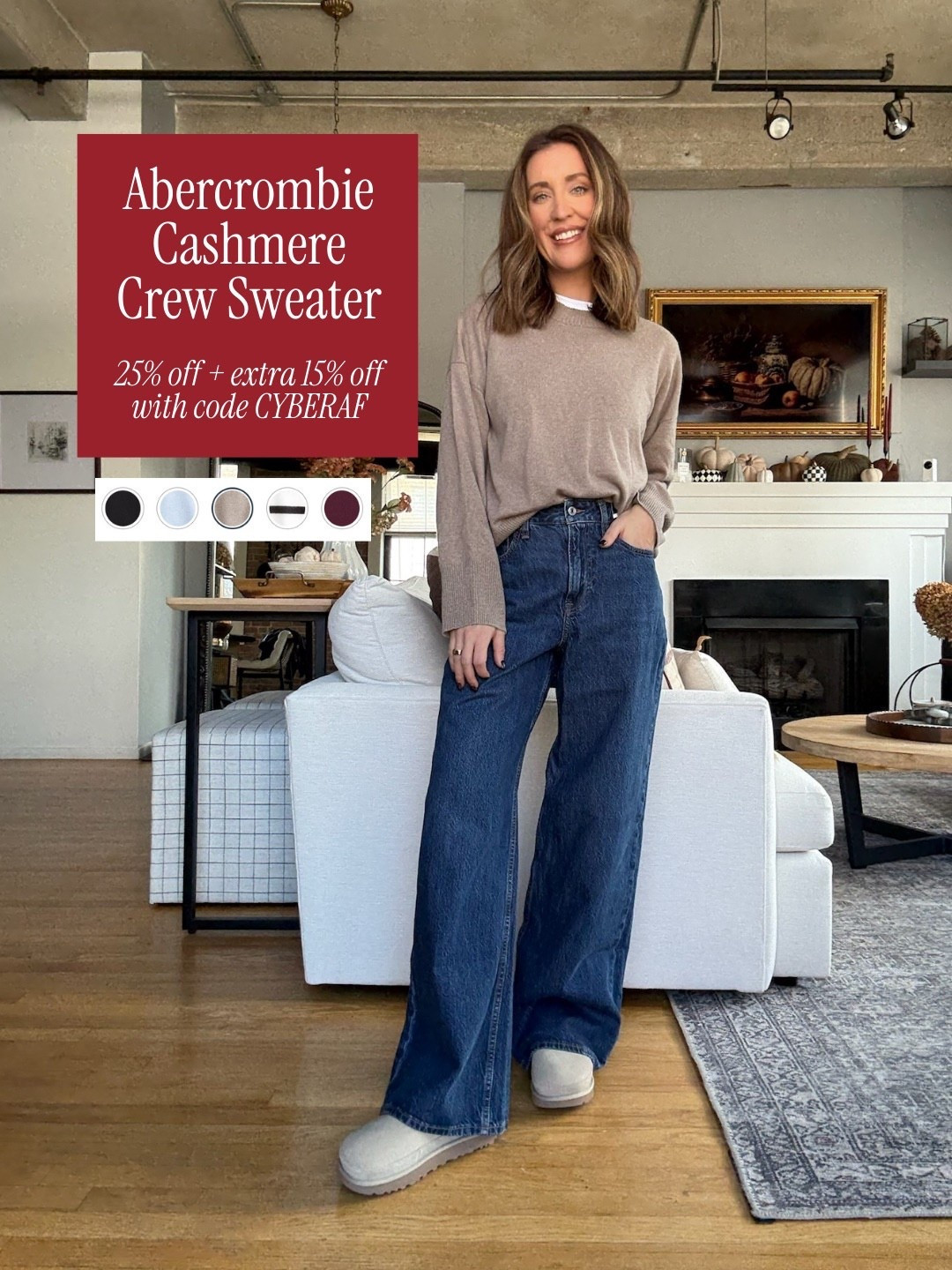 My favorite cashmere crew sweater! Abercrombie same 25%-50% off everything plus extra 15% off code CYBERAF



#LTKSaleAlert #LTKCyberWeek