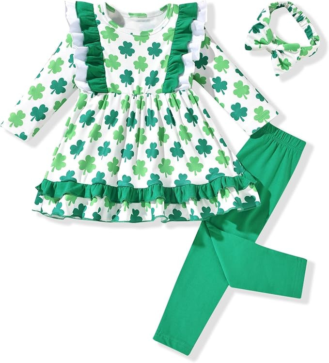 HINTINA Toddler Little Girl Long Sleeve Outfits Tunic Dress Top leggings Pants Fall Winter Clothe... | Amazon (US)