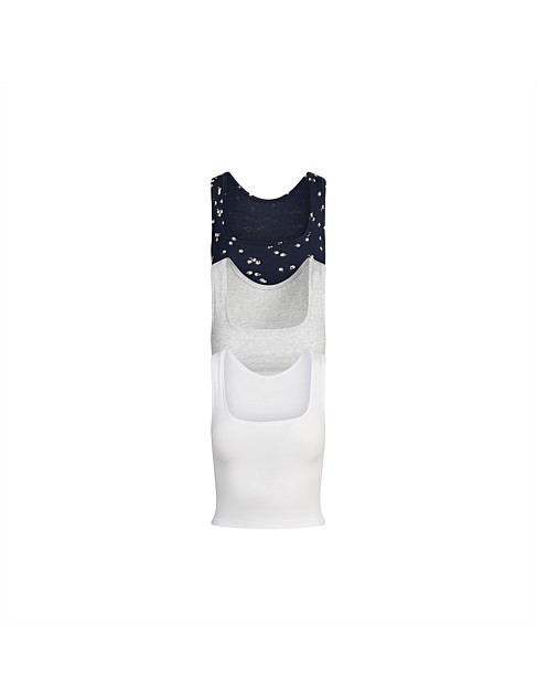 COTTON RIB TANK 3-PACK | David Jones (Australia & New Zealand)